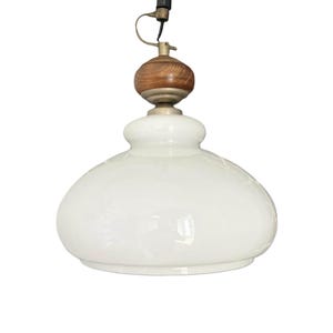 Mid-Century Modern amber white  glass pendant lamp / 1960s / Made in Yugoslavia/ Vintage Ceiling Light / 60s Glass Lamp / home decor