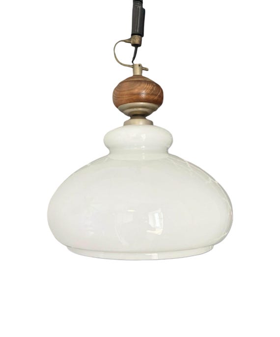 Hofstein Holz/Glas Hängelampe Bernsteinfarben – Modern, 4-6 Leuchten, E27, Silber