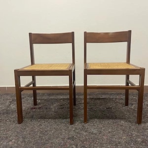 Wooden chairs  Boho Style , Dining Chairs , vintage chairs , cane , kitchen decor , gift for home , italian furniture , boho decor minimalis