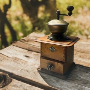 Ereka Vintage Coffee Ginder / Antique coffee grinder /  Wood with copper and iron