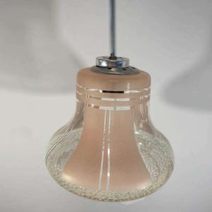 Vintage Glass Pendant Light / Hanging Glass Lamp / Mid Century Modern Ceiling Lighting / Retro Home Decor / Yugoslavia / 1960s