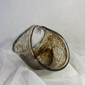 Vintage Murano Glass/Vintage Murano Lavorazione Art Glass Basket Bowl / Designer Bowl / Italian Design Glass /Vintage Glass Art