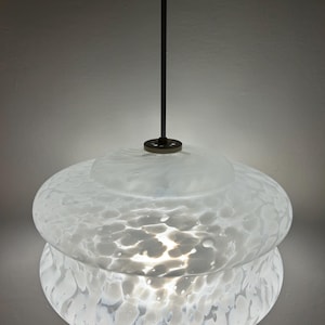 Pendant Light in White  Glass / Vintage Murano Glass Pendant Lamp  Shade,  Mid Century modern vintage lightning lamp for home gift for home