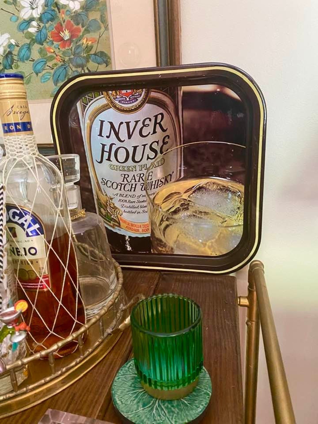 Vintage Metal Bar Tray Bar Cart Decor Bar Decor Man Cave Decor Etsy