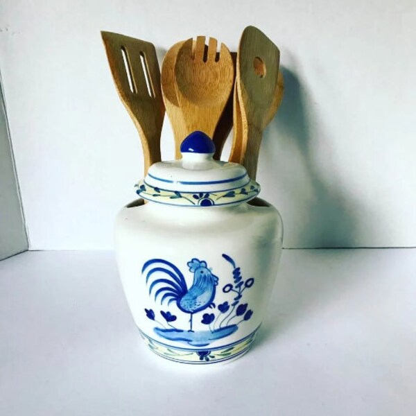 Rooster Utensil Holder Etsy