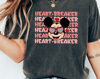 Heart Breaker Shirt,  Gift for Lover Women, Minnie Mickey Shirt, Mickey Minnie Valentine