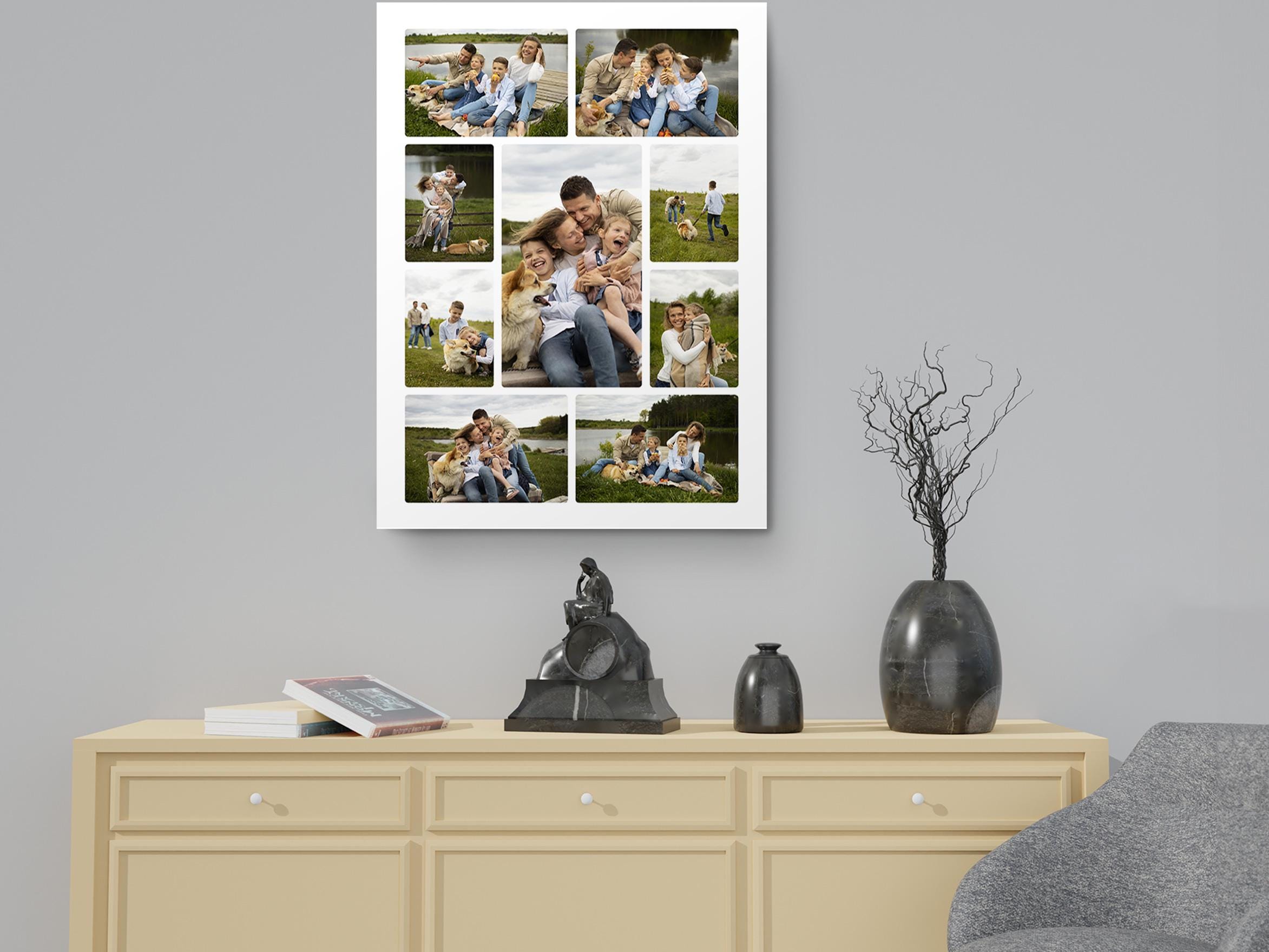 Personalized Photo Collage Canvas Print, Custom Family Picture Grid ...