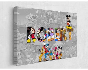 Custom Magical Mouse Name Canvas, Personalized Kids Room Decor, Framed Wall Art
