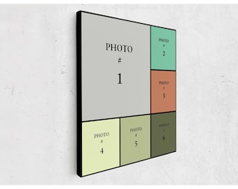 Lienzo con collage de fotos personalizado, arte de pared para 6 fotos, regalo para el Día del Padre - Envío rápido