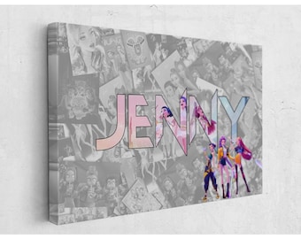 Custom K-Pop Name Canvas – Anime Gamer Room Decor