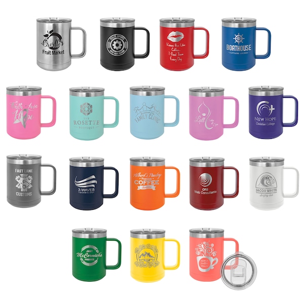 Mug isotherme personnalisé avec couvercle coulissant, gobelet gravé personnalisé, gobelet gravé personnalisé, cadeau de fête des pères, cadeaux gravés 15 oz