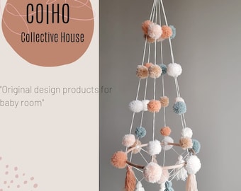Baby Mobile | Pompom Mobile | Nursery Mobile | Pompom Chandelier | Crib Mobile | Nursery Decor | Nursery Decoration | Kids Room Decor