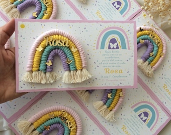 Macrame Favors, Macrame Rainbow Keychains, Butterfly Favors, Macrame Keychain with Name, Personalized Favors, Colorful Macrame Keychains