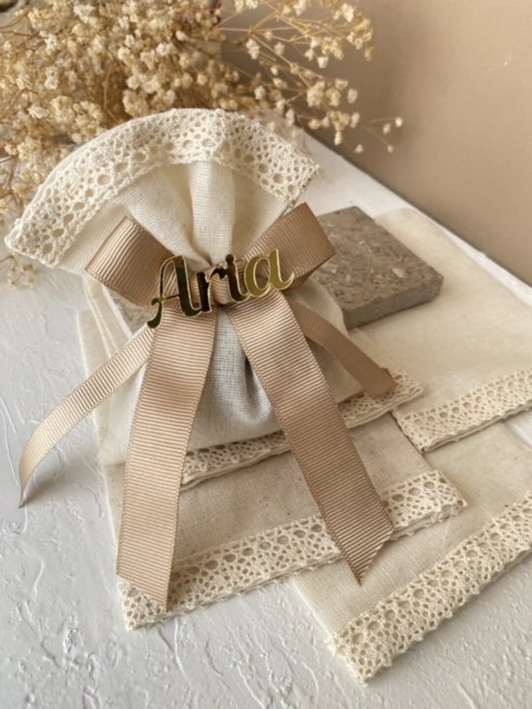 Lavender Sachet Favors, Personalized Lavender Sachets, Organic Lavender