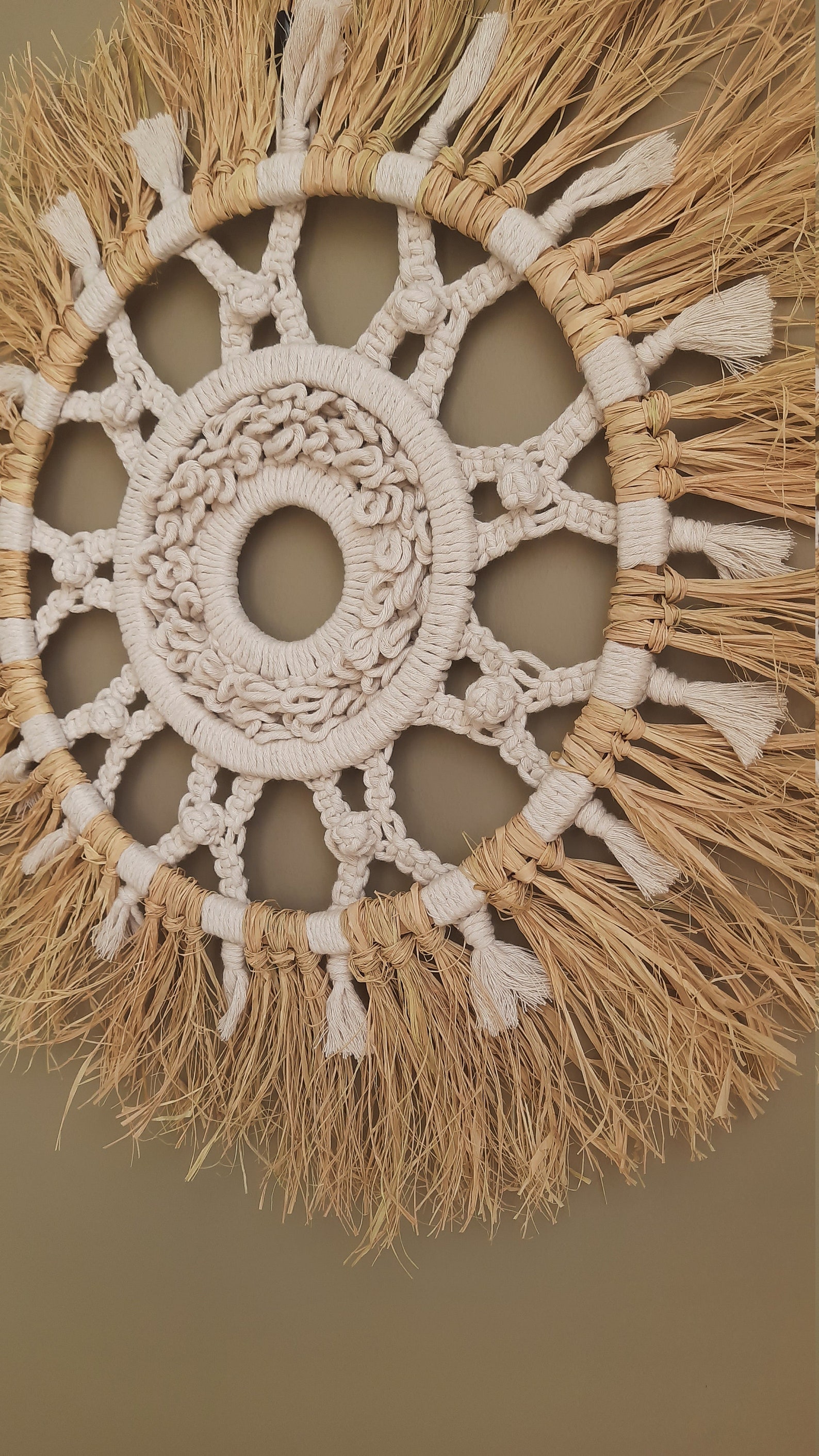 Raffia Wall Decor Raffia Wall Art Raffia Wall Hangingraffia - Etsy