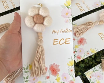 Birthday Party Favors for Kids Girl, Tassel Daisy Keychain Favors, Bday Favors, Tassel Keychain, Daisy Concept Favors, Soft Colored Favors