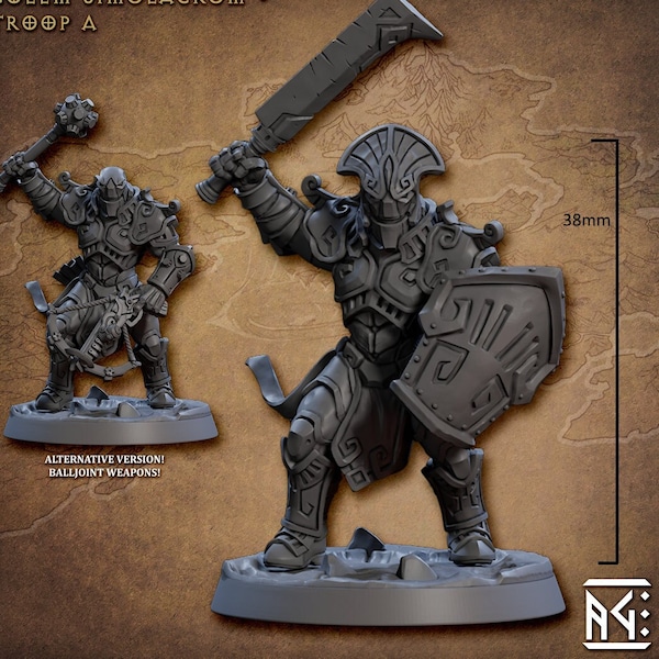 Golem Simulacrum Troops,  DnD Miniature, Golem Simulacra, Artisan Guild