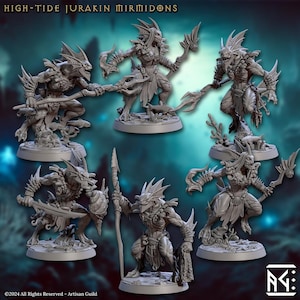 Jurakin Mirmidon Troops: 32 mm D&D Miniatur, Sahuagin Krieger von Artisan Guild