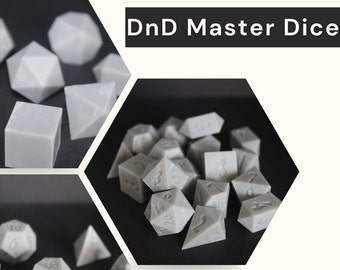 D&D Master Dice - Choisissez votre police - Personnalisez votre propre jeu de dés - Jeu de dés vierges - Idéal pour la fabrication de moules D&D Dice