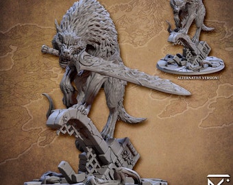Fenrir, o Velho Lobo, Besta Lendária do Chefe Épico, Miniatura Dnd, Caçadores de Demônios Réquiem, Guilda dos Artesãos