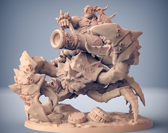 Gronk Boomshot on Giant Crab: DnD Miniature, Ogre Marauders