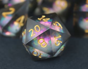 Sharp Edge Dice, Black Star, Galaxy Void, Liquid Core Dice, DnD Dice Set, Polyhedral Dice Set, Dungeons and Dragons  Dice Set