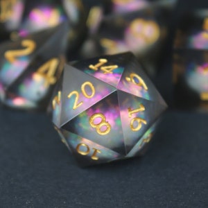 Dados de borde afilado, Estrella negra, Vacío galaxia, Dados de núcleo líquido, Conjunto de dados DnD, Conjunto de dados poliédricos, Conjunto de dados de mazmorras y dragones imagen 1