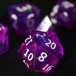 Sharp Edge Dice, Violet Veil, Purple dice, DnD Dice Set, Polyhedral Dice Set, Dungeons and Dragons  Dice Set