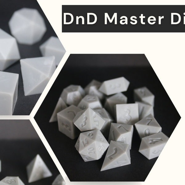 D&D Master Dice - Pick your font - Customize your own dice set - Blanks dice set - Ideal for DnD Dice mold making