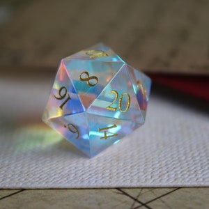 Dés en verre tranchant, jeu de dés D&D, jeu de dés polyédriques, dés en cristal à prisme dichroïque Donjons et Dragons image 4