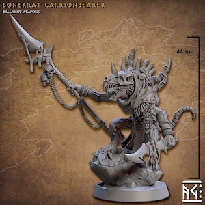 Warlord Hero, Bonekrat Carrionbearer, Skaven Proxy DnD 32mm miniatures, Sandfang Ratkins, Artisan Guild