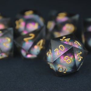 Dados de borde afilado, Estrella negra, Vacío galaxia, Dados de núcleo líquido, Conjunto de dados DnD, Conjunto de dados poliédricos, Conjunto de dados de mazmorras y dragones imagen 2