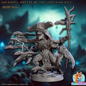 Master of Eels Miniatur: 32 mm D&D Sahuagin Krieger von Artisan Guild