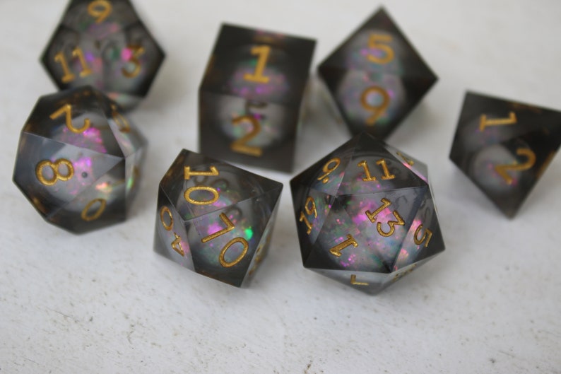 Dados de borde afilado, Estrella negra, Vacío galaxia, Dados de núcleo líquido, Conjunto de dados DnD, Conjunto de dados poliédricos, Conjunto de dados de mazmorras y dragones imagen 10