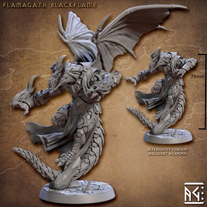 Flamagath Blackflame, 32mm miniature Fantasy DnD, Draconian Scourge, Artisan Guild