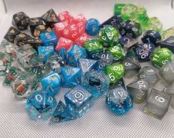 Conjunto de dados aleatorios, conjunto completo de dados de resina hechos a mano, conjunto de dados poliédricos, conjunto de dados DnD, mazmorras y dragones