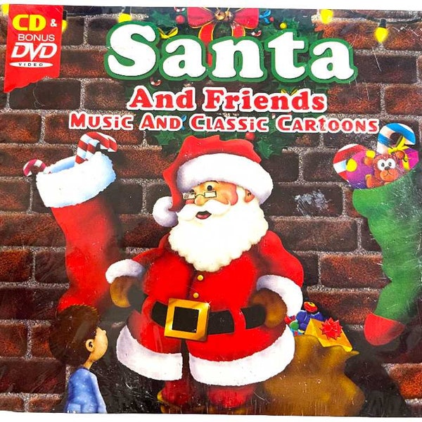 Combo Gift Set: Santa And Friends Music Cd / Free Bonus Classic Cartoons Dvd 15z
