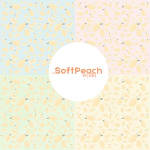Citrus Lemon Seamless Pattern | Summer Fruit Digital Paper for Branding & Commercial Use