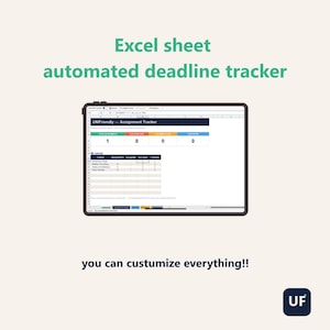 Assignment Tracker Spreadsheet for Students | Google Sheets Excel Homework Planner | Deadline Grade Tracker
