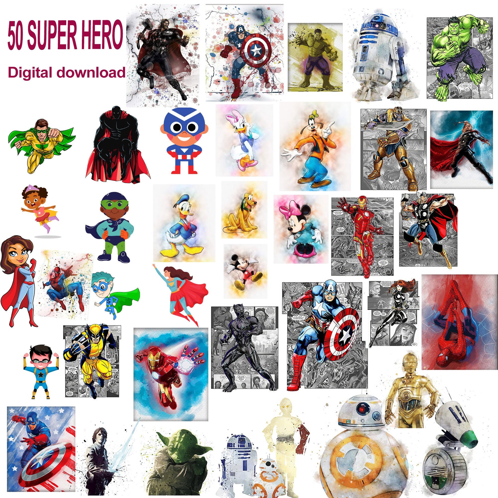 Superhero Wall Poster Png Digital Filetransparent Etsy Australia