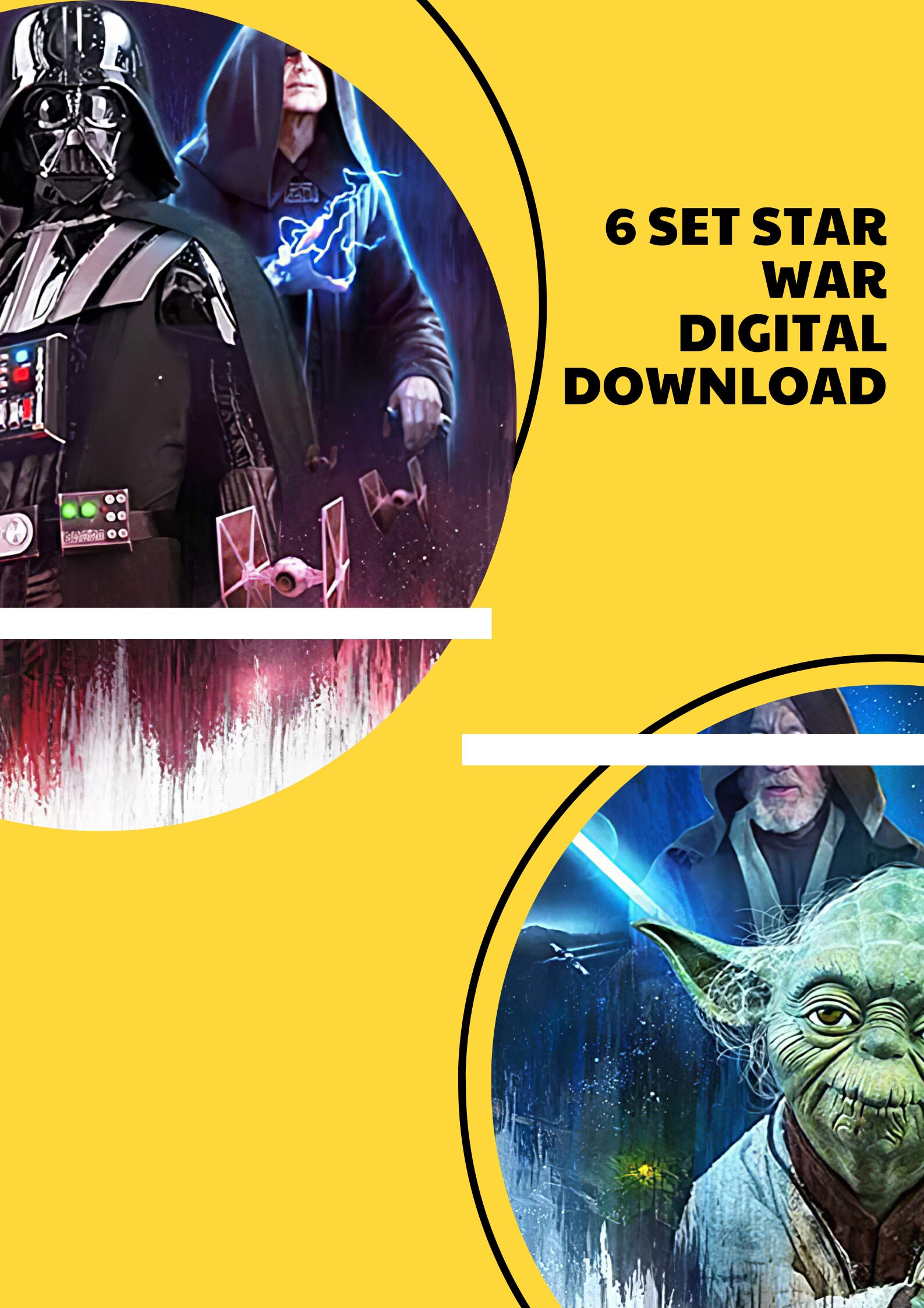 Star Wars Poster 6 Set, Star Wars Nursery, Star Wars Wall Art, Nursery