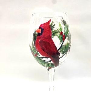 Christmas Stemmed Wine Glasses Set of 2 Festive Red Cardinal Bird Xmas  Drinking Cups Goblets with St…See more Christmas Stemmed Wine Glasses Set  of 2