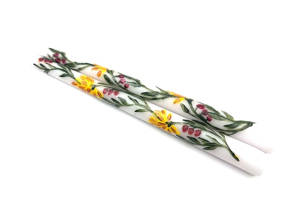 Wildflower Taper Candle Pair