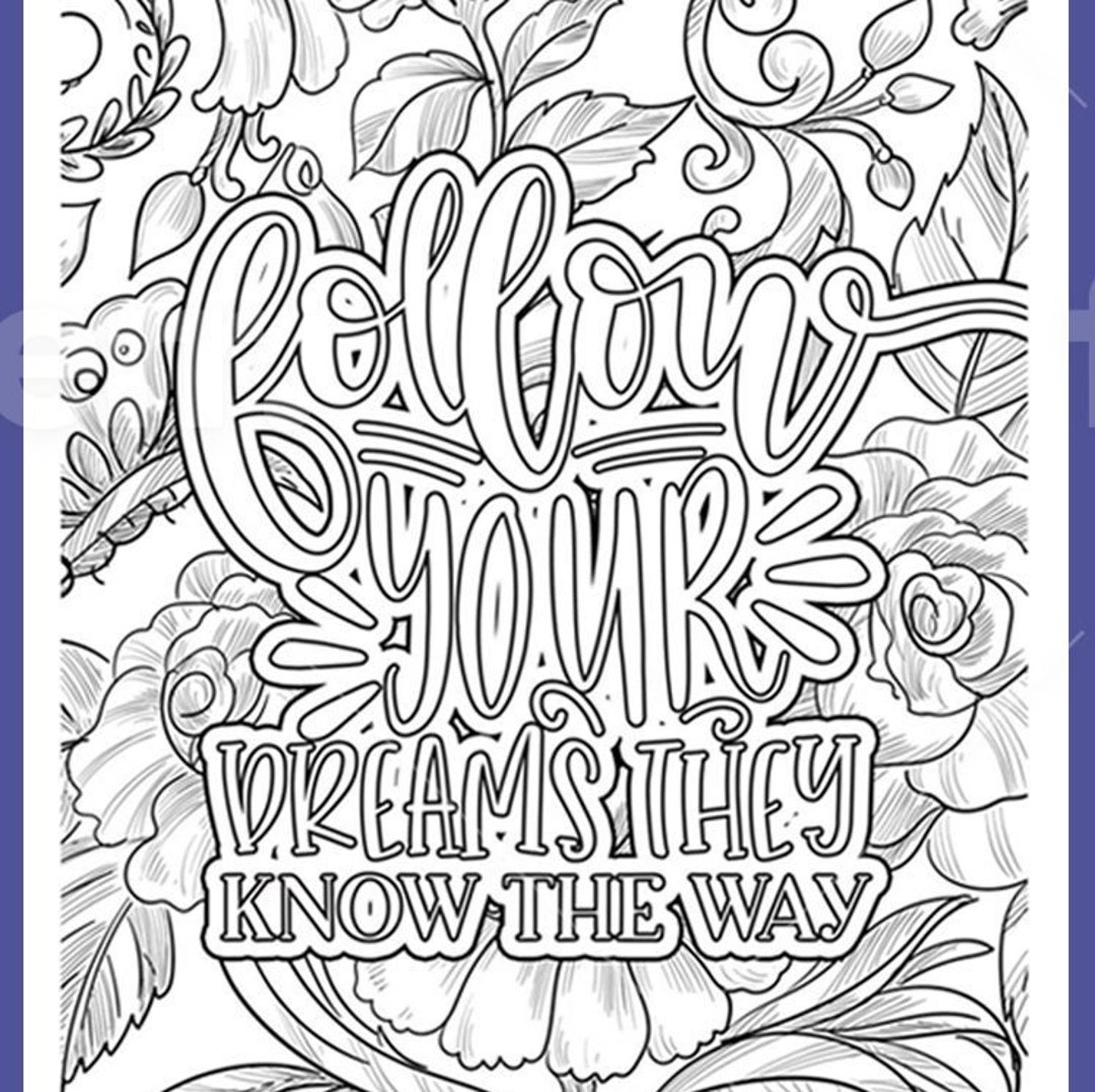 Printable Motivational Quotes Coloring Pages 100 Pages - Etsy