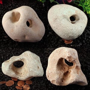 Medium-sized holey aquarium rock for aquascaping, fish tank hardscape, terrarium and vivarium habitat decor
