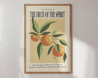 FRUIT OF SPIRIT | Scripture Art | Modern Christian | Christian Aesthetic Art Print | Christian Quote Art Print