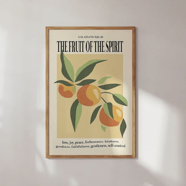 FRUIT OF SPIRIT | Scripture Art | Modern Christian | Christian Aesthetic Art Print | Christian Quote Art Print