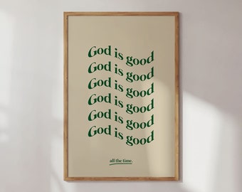 GOD IS GOOD  | Digital Download | Modern Christian Print | Christian Aesthetic Art Print | Christian Quote Art Print