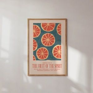 FRUIT OF SPIRIT (naranjas) / Descarga digital / Modern Christian Print / Christian Aesthetic Art Print / Christian Quote Art Print