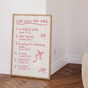 GOD SAYS | Digital Download | Coquette Christian Print | Christian Aesthetic Coquette Soft Print | Christian Quote Art Print